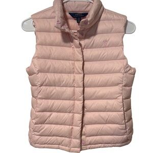 Polo Ralph Lauren Girls Pink Puffer Vest L Size L 12-14 Quilted Preppy